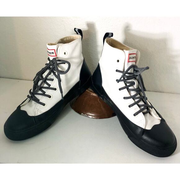 Hunter for Target Dipped Canvas High Tops Top Sneaker Rain Boots White M6 W8 - Picture 4 of 12